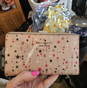 Kate Spade Starry Wallet - Pink And Gold/black